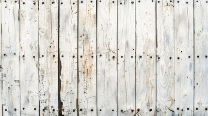 Canvas Print - Aged White Wood Texture with Copy Space in Vintage Style