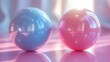 © Maxim Borbut - Two pastel balls arranged in an abstract scene in 3D