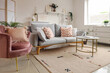 © Pixel-Shot - Cozy sofa, armchair, coffee table and pictures in living room