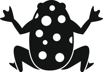 Poster - Simple black and white icon of a spotted frog sitting down