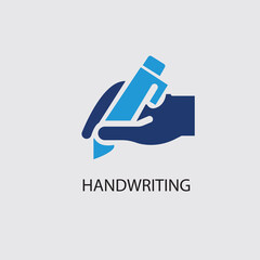 Sticker - Hand writing with pen  glyph icon  illustration