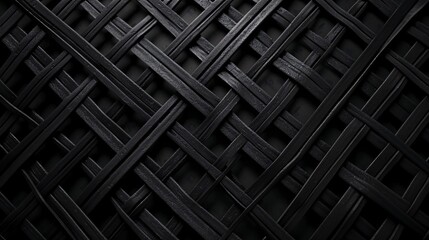 Canvas Print - Black Interwoven Stripes - Abstract Grid Pattern