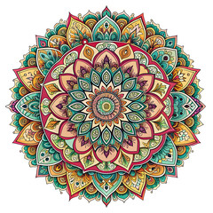 Beautiful colorful mandala design pattern background picture Ai generated.