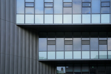 Dongsung-dong, Jongno-gu, Seoul, South Korea - June two 2023: Front view of glass windows and gray wall of a building of Korea National Open University
