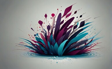 Wall Mural - abstract background with flowers