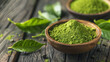 © Kanchanit - Close-up of Green Tea Extract Molecules Treating Acne, Scientific Skincare Concept