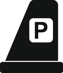 Poster - Black and white parking sign indicating an allowed parking zone