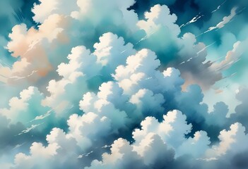 cloud landscape watercolor