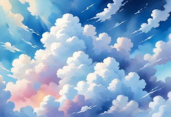 cloud landscape watercolor