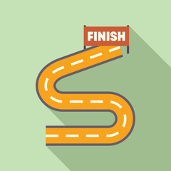 Poster - Winding road leading to a finish line, symbolizing the concept of success