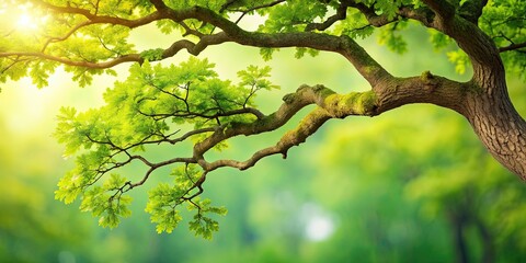 oak tree branch isolated on background, oak tree, branch, isolated, background, nature, wood, forest
