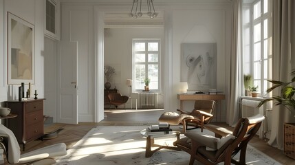 Wall Mural - Classic Scandinavian interior design