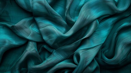 Wall Mural - Teal fabric background. Abstract background