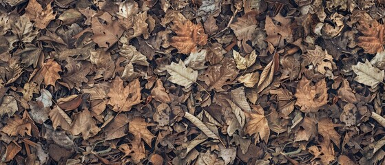 Wall Mural - Panoramic close-up, high detail scan of forest floor texture, Generative AI