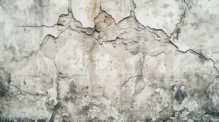 Sticker - Old stucco wall with cracked surface in vintage style for design with space for text