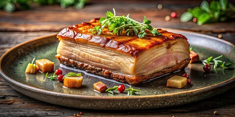 Sticker - Pork belly dish with delicious crispy skin and juicy meat , Pork belly, dish, food, crispy, skin, juicy, meat, succulent, roasted