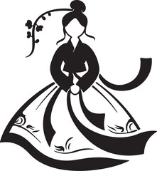 Wall Mural - silhouette of woman wearing hanbok