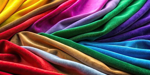 Canvas Print - Soft velvet fabric in various colors , velvet, texture, soft, fabric, luxurious, plush, colorful, material, smooth