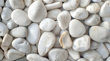 Neatly arranged white stones for design and decoration