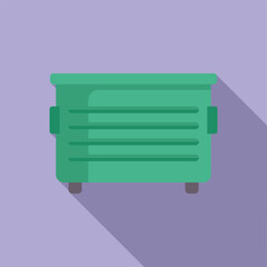 Canvas Print - Green metal dumpster container for garbage collection, waste management and recycling