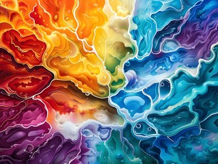 Canvas Print - Vibrant Fluid Captivating Abstract Digital Artwork