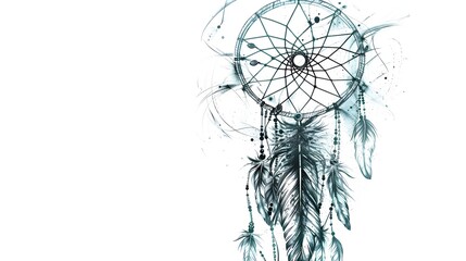 Intricate Dreamcatcher Sticker Design for Shirt or Home Decor on White Background