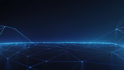 Digital blue background with dots and lines. Big data visualization. Network connection structure. 3D rendering.