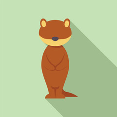 Sticker - This cute cartoon otter is standing on its hind legs