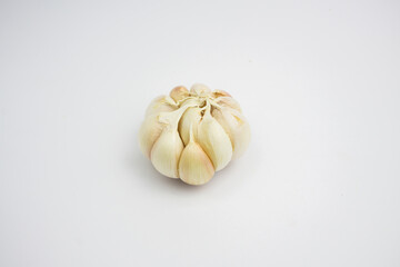 Single Garlic. isolated on white background.