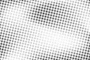 Poster - Radial halftone spotted gradient background. Dotted stains concentric texture with fading effect. Black and white circle shade wallpaper. Grunge rough vector. Monochrome geometric backdrop.