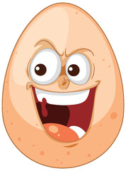 Poster - Smiling egg with expressive eyes and mouth