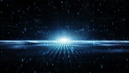 Wall Mural - loop futuristic cyberspace technology digital road animation.