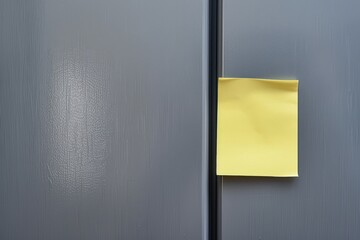 Sticker - yellow sticky note on gray textured wall