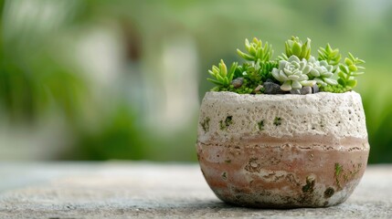 Sticker - Succulent plants in a concrete planter