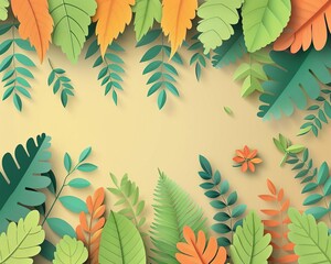  Releaf paper with earthy tones, sustainability concept, flat design illustration