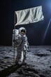 © Yash - astronaut holding white flag on planet
