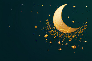 Wall Mural - Backgroundr illustration of a moon for ramadan kareem