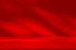 © Photo Sesaon - Studio style background wall decoration presentation uses white and red tones. with shadows cast from a nearby window, concept creating a decorative backdrop
