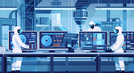 Wall Mural - scientist in laboratory