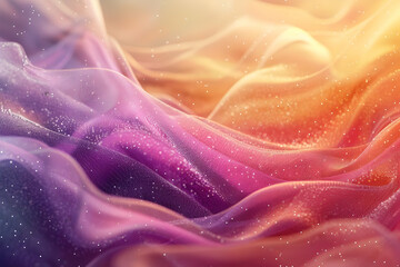 Wall Mural - Abstract 3D Background with Wavy Purple and Orange Textures