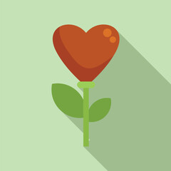 Poster - Red heart shaped flower is growing, symbolizing love, romance, and affection