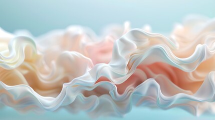 Poster - Minimalist 3D abstract rendering symbolizing disease, using soft pastel tones and detailed textures