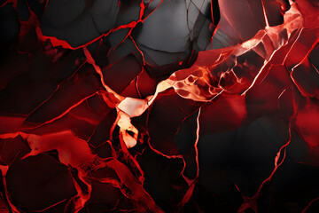 Wall Mural - Abstract Red And Black Canvas With Flowing Blood Like Patterns