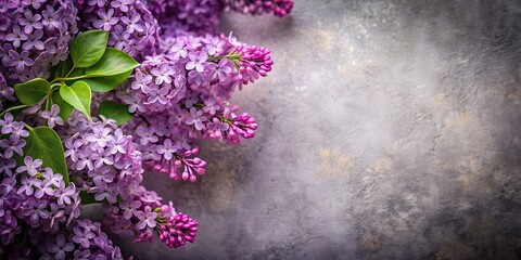 Poster - Lilac flowers blooming on a textured background, lilac, flowers, textured, background, purple, nature, close-up, beautiful