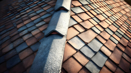 Canvas Print - Roof Tiles Pattern Illustration