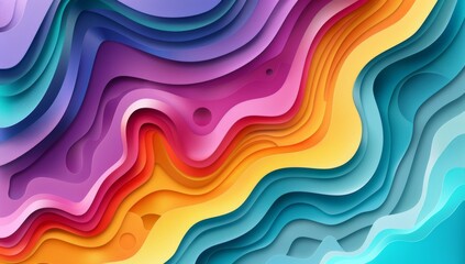 Wall Mural - a colorful abstract background with waves of different colors. ai.