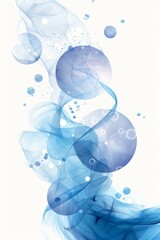 Wall Mural - a picture of a blue and white abstract painting with bubbles. ai.