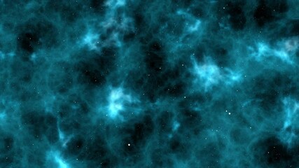 Wall Mural - Slow Space Stars Fly Through with Blue Nebula Textured Clouds in Background - 4K ProRes