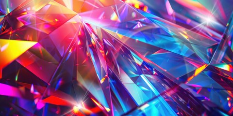 Wall Mural - Colorful image of diamond with blue background