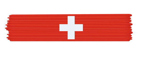 Wall Mural - swiss flag with paint strokes on transparent background